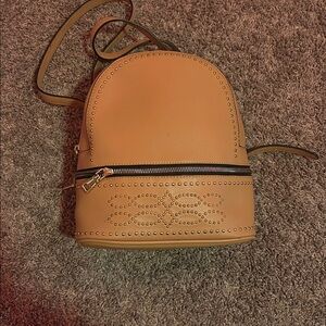 Tan Studded Backpack